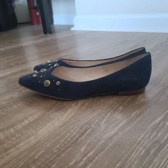 Louise et Cie 'Lo Alwick' Suede‎ Flats with Rhinestones & Studs - Picture 6 of 7